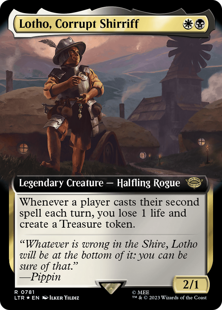 The Lord of the Rings: Tales of Middle-earth - (LTR-781) - Lotho, Corrupt Shirriff (Extended Art) (Surge Foil): (Extended Art) Foil