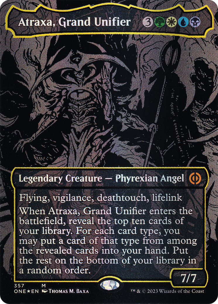 Phyrexia: All Will Be One - (ONE-357) - Atraxa, Grand Unifier (Oil Slick Raised Foil) (Borderless) Foil
