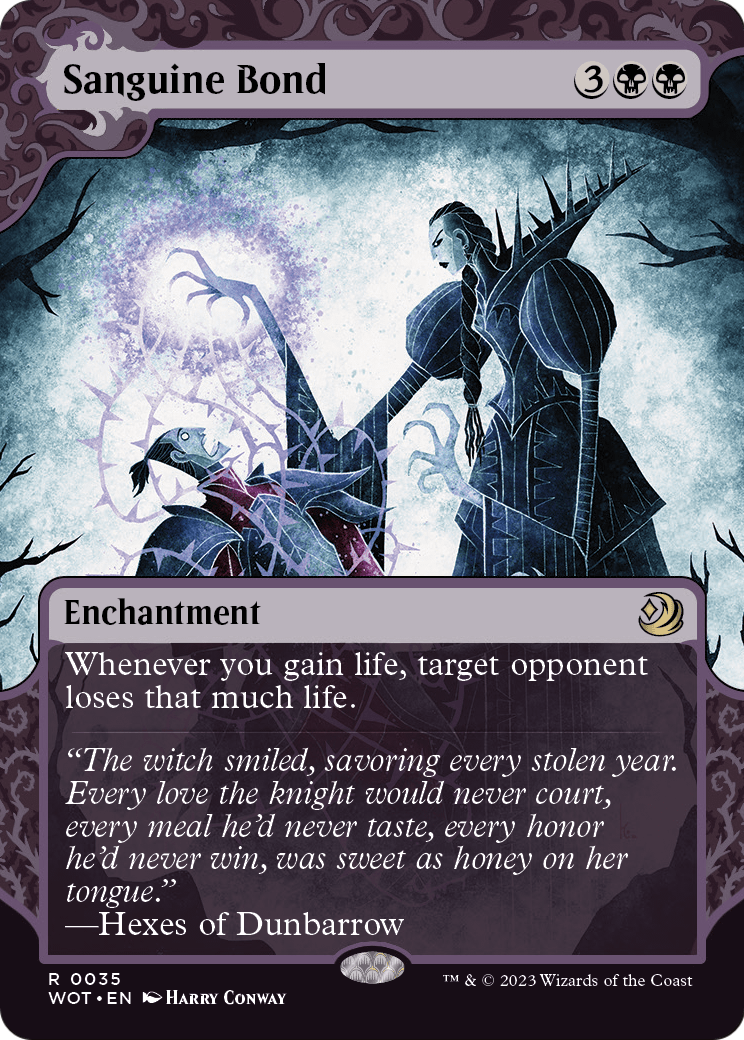 Wilds of Eldraine: Enchanting Tales - (WOT-035) - Sanguine Bond: (Showcase) (Borderless)