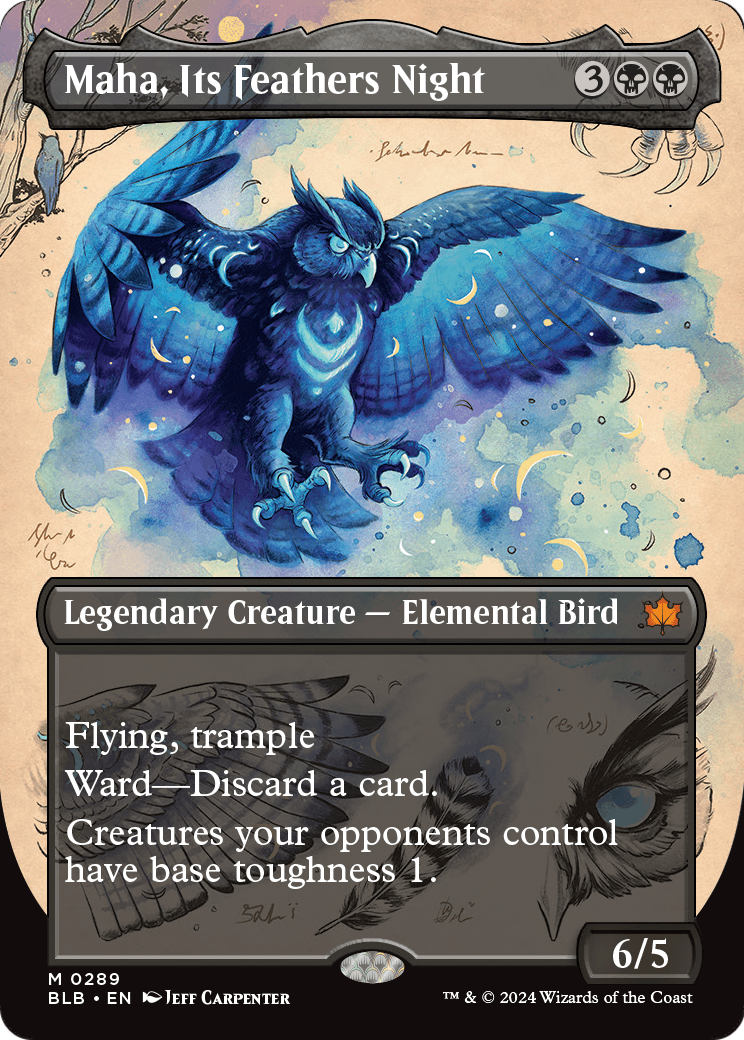 Bloomburrow - (BLB-289) - Maha, Its Feather Night (Borderless) Foil