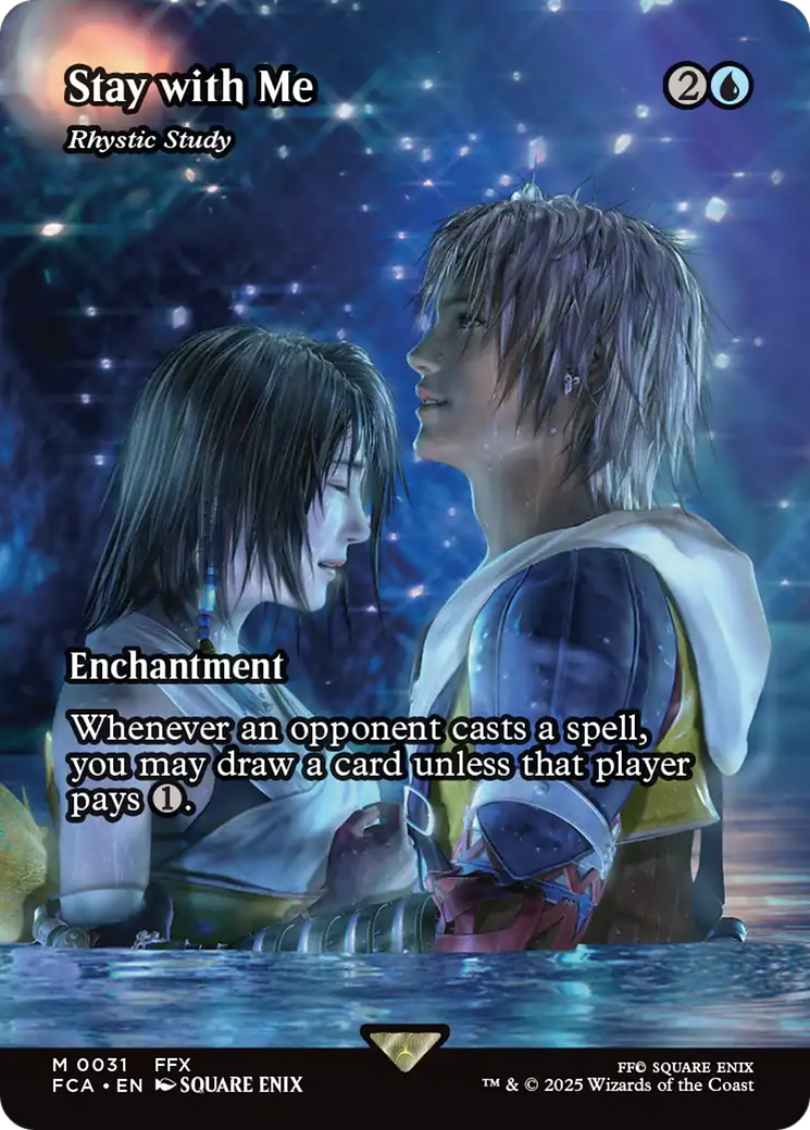 FINAL FANTASY: Through the Ages / Stay with Me - (FCA-031) - Stay with Me - Rhystic Study (Showcase): (enchantment) (Borderless) Foil