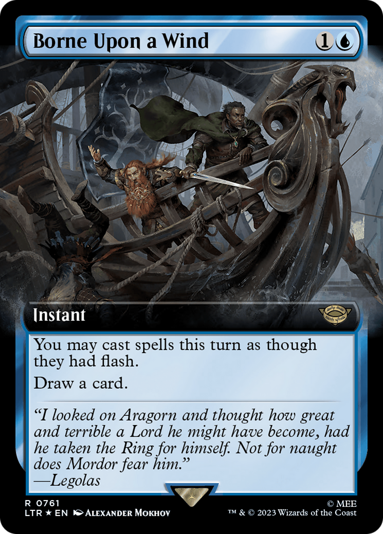 The Lord of the Rings: Tales of Middle-earth - (LTR-761) - Borne Upon a Wind (Extended Art) (Surge Foil): (Extended Art) Foil