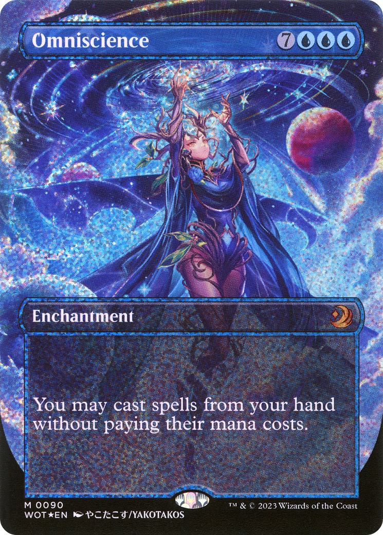 Wilds of Eldraine: Enchanting Tales - (WOT-090) - Omniscience (Anime Borderless) (Confetti Foil) Foil