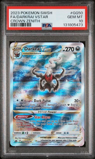 Crown Zenith Galarian Gallery GG50/GG70 PSA10 #131805473 Darkrai VSTAR - Holofoil - Ultra Rare