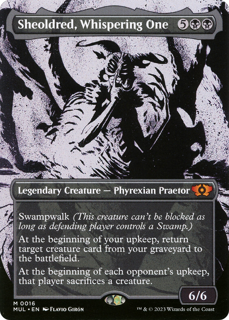 Multiverse Legends - (MUL-016) - Sheoldred, Whispering One: (Showcase) (Borderless) Foil