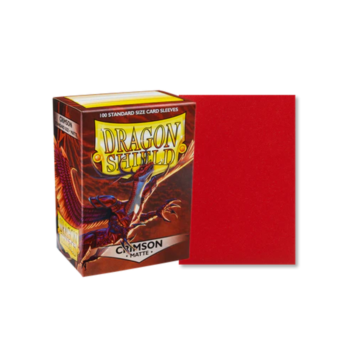 Dragon Shield Matte Crimson Standard Size Deck Sleeves - 100ct