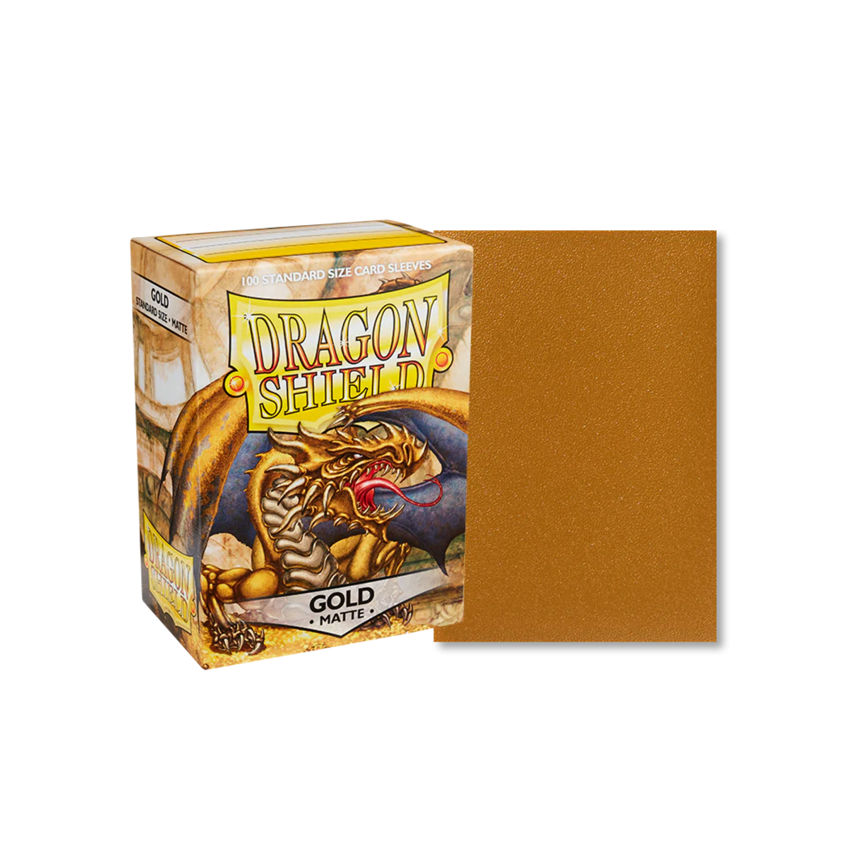 Dragon Shield Matte Gold Standard Size Deck Sleeves - 100ct