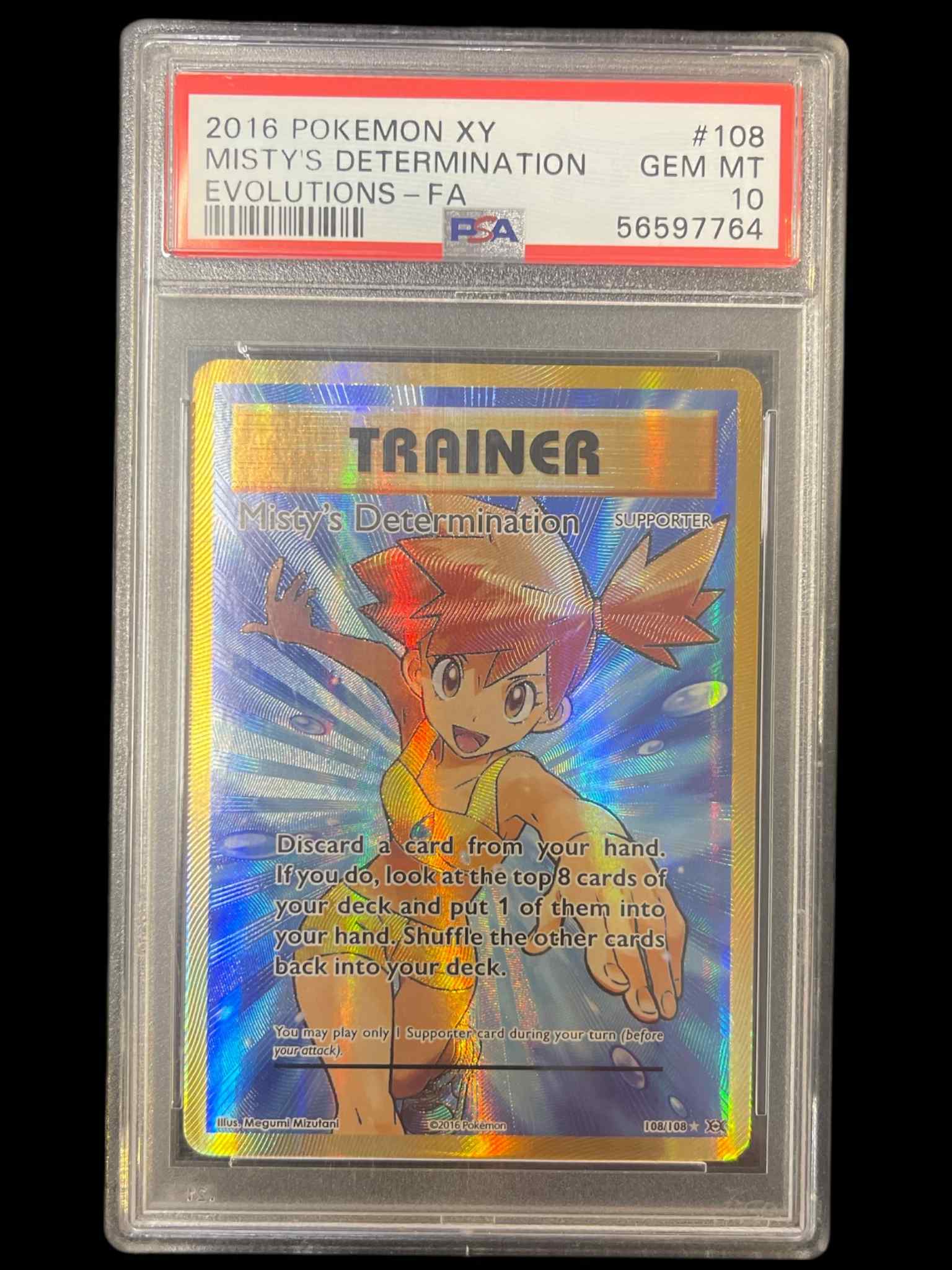 XY Evolutions 108/108 PSA10 #56597764 Misty's Determination (Full Art) - Holofoil - Ultra Rare