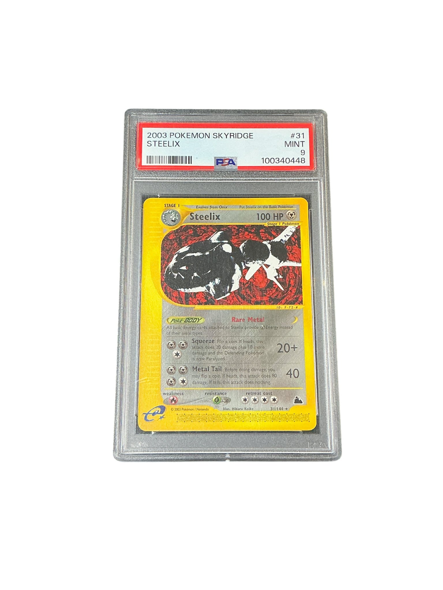 Skyridge 031 PSA9 #100340448 Steelix (31) - Rare