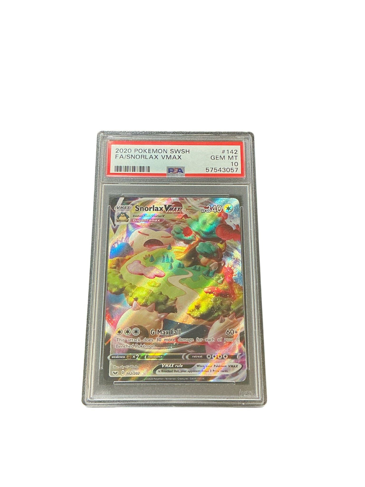 SWSH01 Sword & Shield Base Set 142/202 PSA 10 #57543957 Snorlax VMAX - Holofoil - Ultra Rare