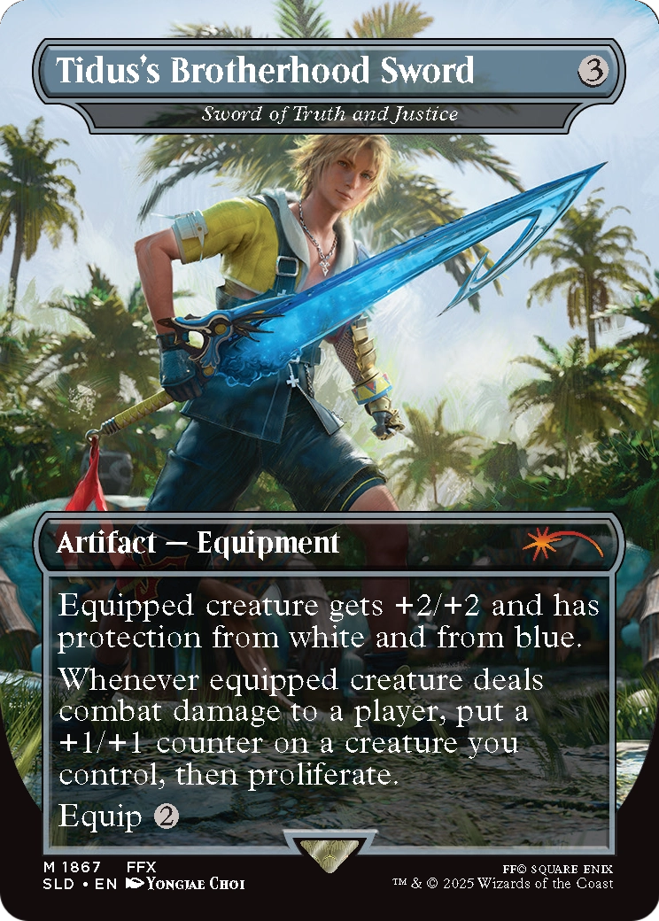 Secret Lair Drop / Tidus's Brotherhood Sword - (SLD-1867) - Tidus's Brotherhood Sword - Sword of Truth and Justice (Borderless)
