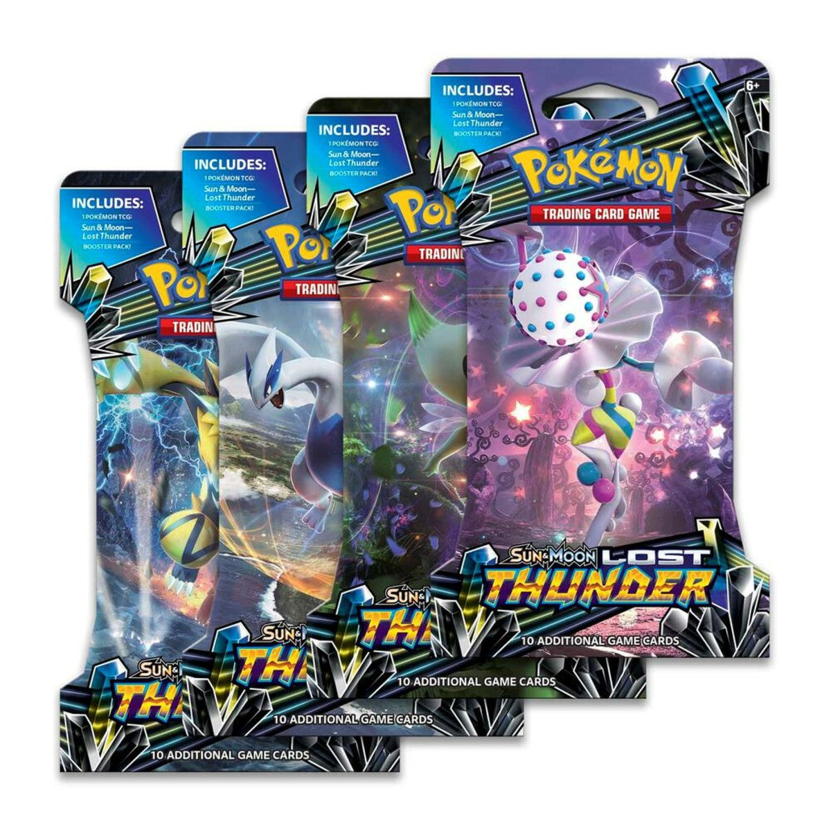 Pokemon Sun & Moon - SM08 - Lost Thunder Sleeved Booster Pack Art Set (4 Packs)