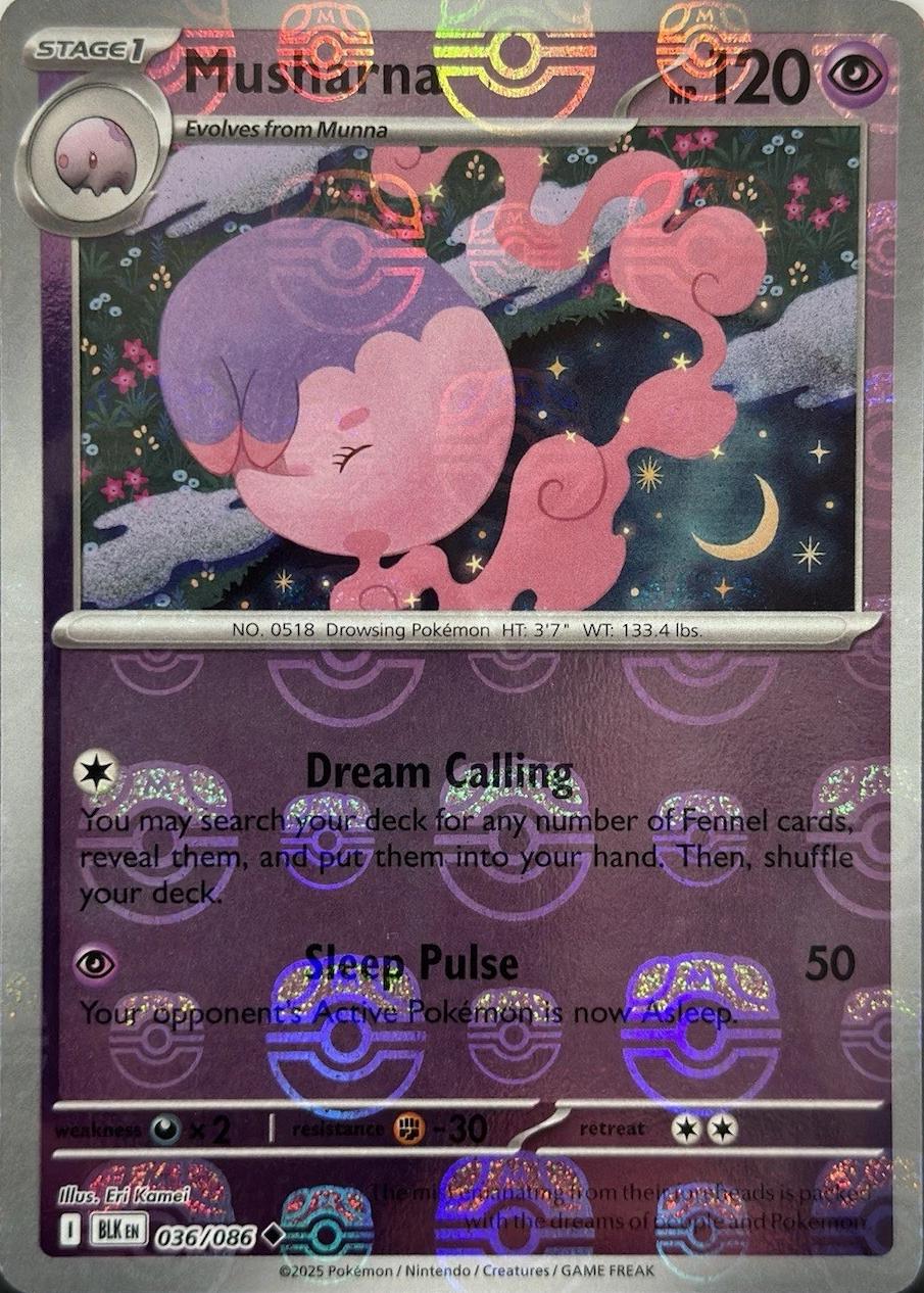 SV Black Bolt 036/086 Musharna (Master Ball Pattern) - Holofoil - Uncommon