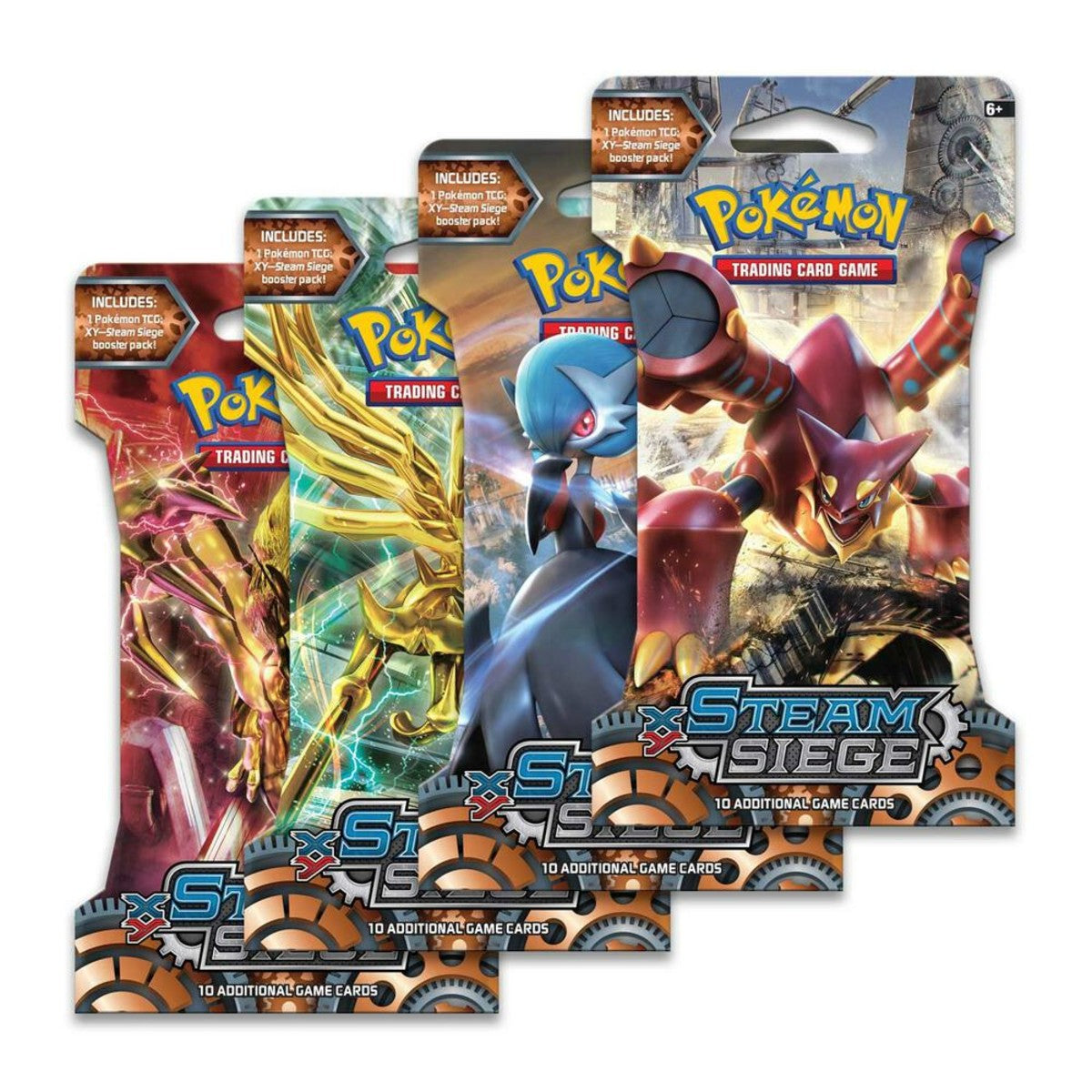 Pokemon XY - XY11 - Steam Siege Sleeved Booster Pack Art Set (4 Packs)