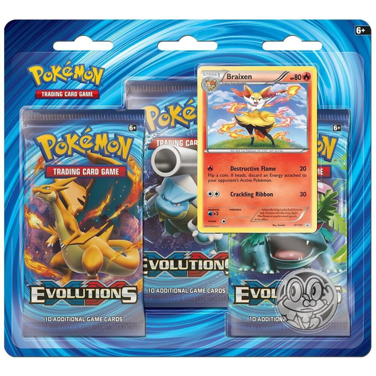 Pokemon XY - XY12 - Evolutions 3-Pack Blister (Braixen) (IMPERFECT CONDITION)
