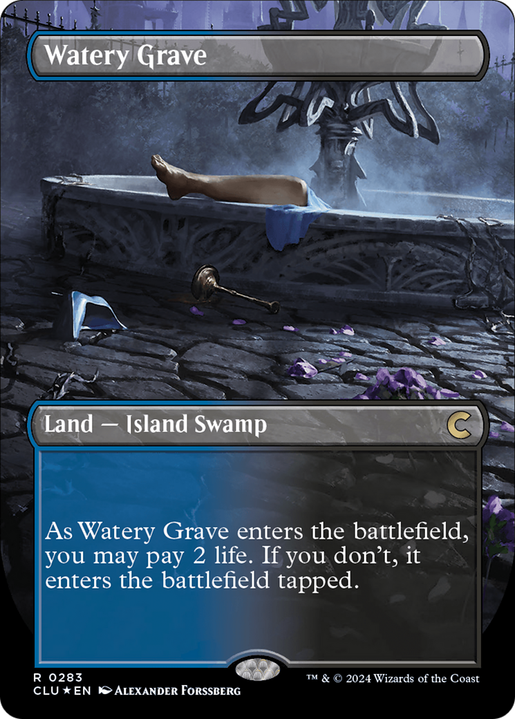 Ravnica: Clue Edition - (CLU-283) - Watery Grave (Borderless) Foil