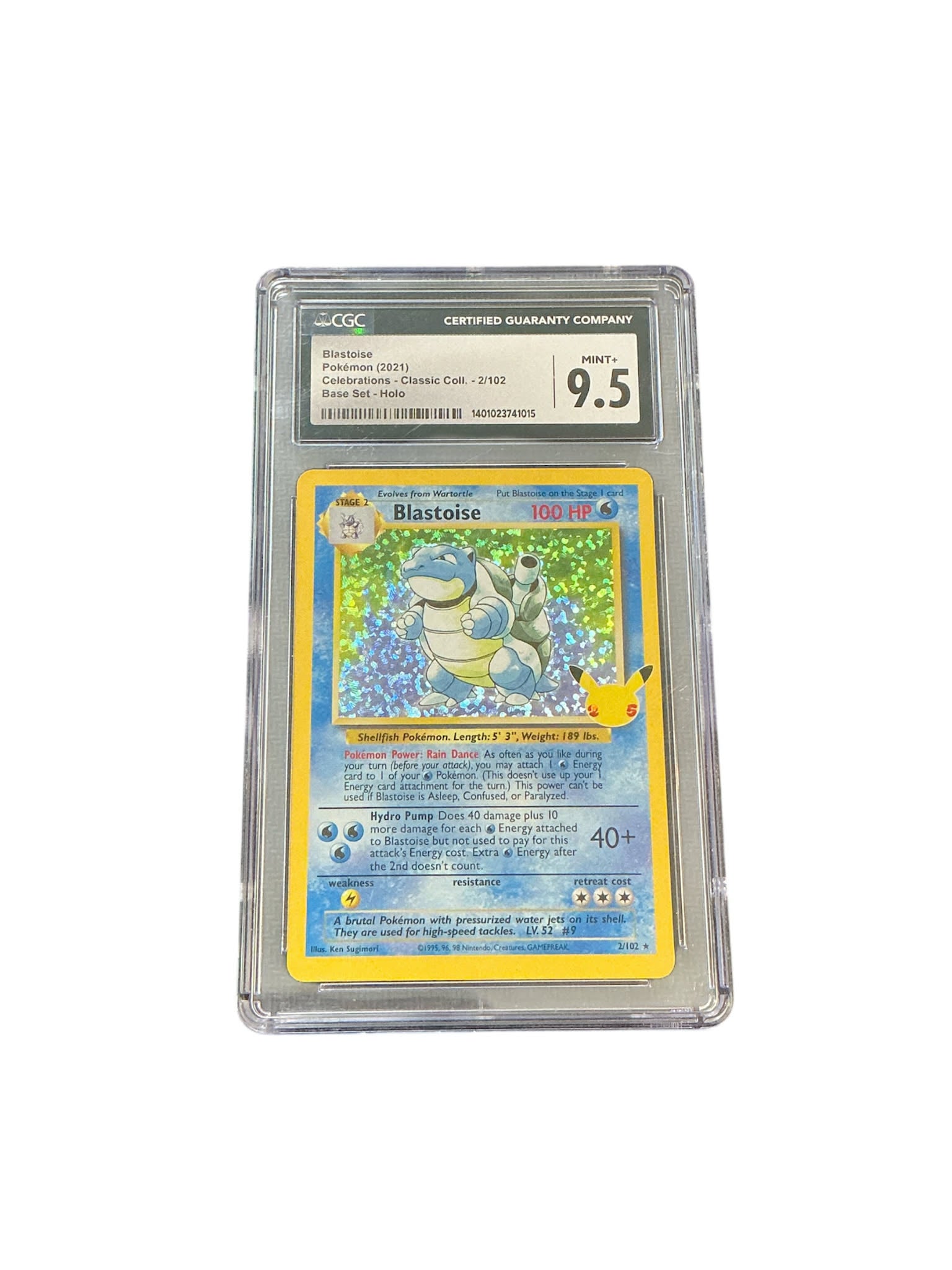 Celebrations Classic Collection  002/102 CGC9.5 #1401023741015 Blastoise  - Holofoil - Classic Collection