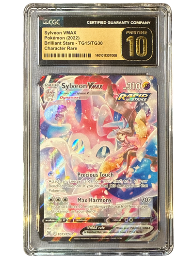 SWSH09 Brilliant Stars Trainer Gallery  TG15/TG30 CGC Pristine 10 #1401011307008 Sylveon VMAX  - Holofoil - Ultra Rare