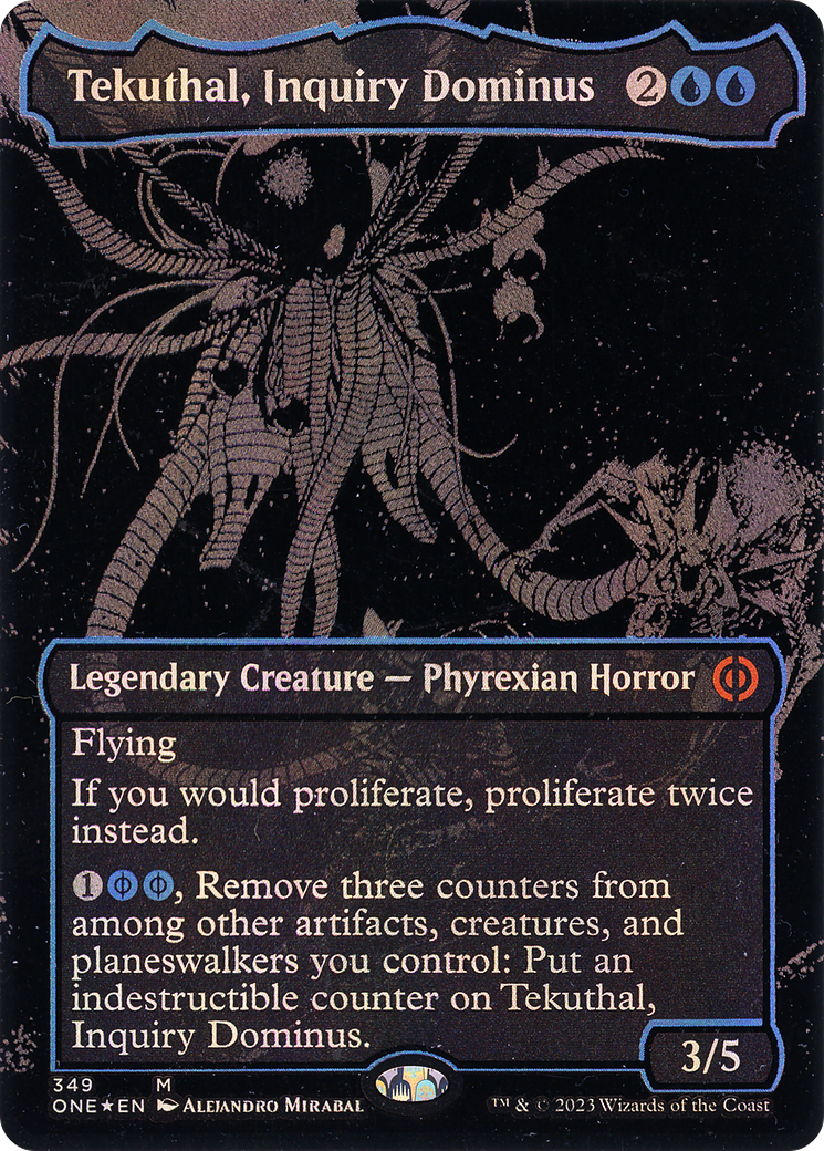 Phyrexia: All Will Be One - (ONE-349) - Tekuthal, Inquiry Dominus (Oil Slick Raised Foil) (Borderless) Foil