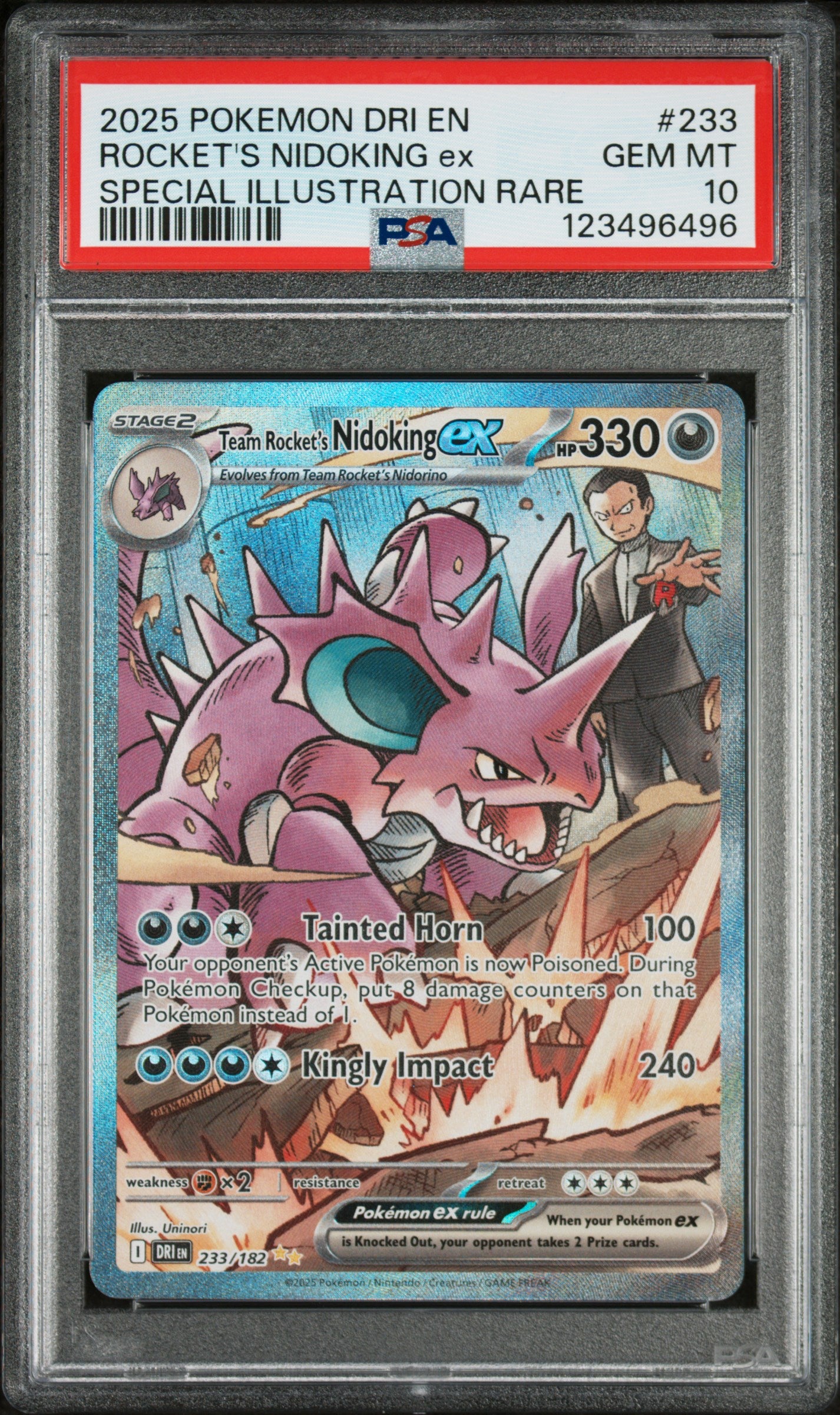 SV10 Destined Rivals 233/182 PSA10 #1234969496 Team Rocket's Nidoking ex  - Holofoil - Special Illustration Rare