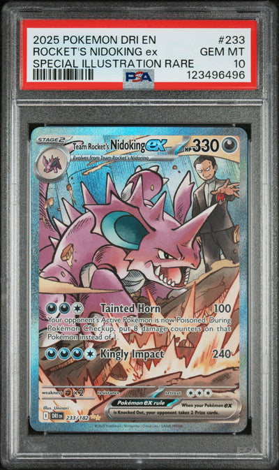 SV10 Destined Rivals 233/182 PSA10 #1234969496 Team Rocket's Nidoking ex  - Holofoil - Special Illustration Rare