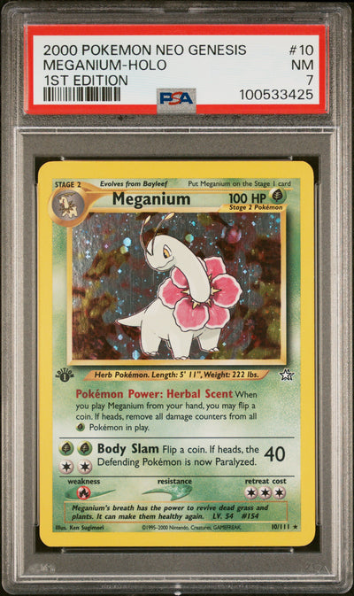 Neo Genesis  010/111 PSA7 #100533425 Meganium (10)  - 1st Edition Holofoil - Holo Rare