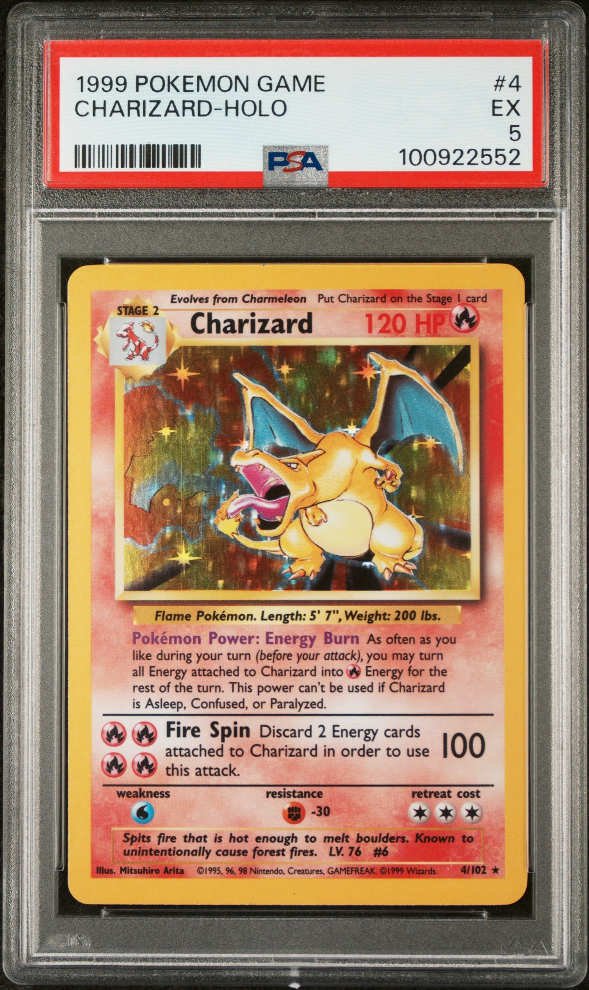 Base Set  004/102 PSA5 #100922552  Charizard  - Holofoil - Holo Rare