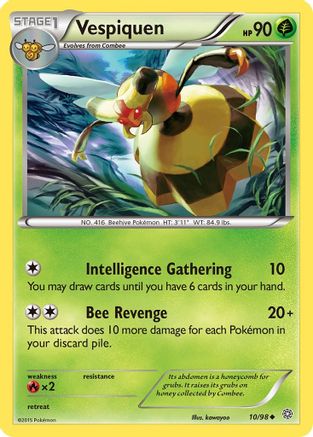 XY  Ancient Origins  010/98 Vespiquen (10)  - Reverse Holofoil - Uncommon
