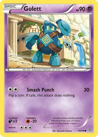 XY  Ancient Origins  034/98 Golett  - Reverse Holofoil - Common