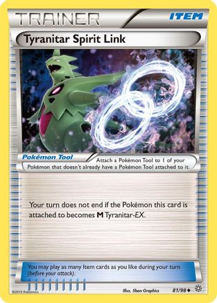 XY  Ancient Origins  081/98 Tyranitar Spirit Link  - Reverse Holofoil - Uncommon