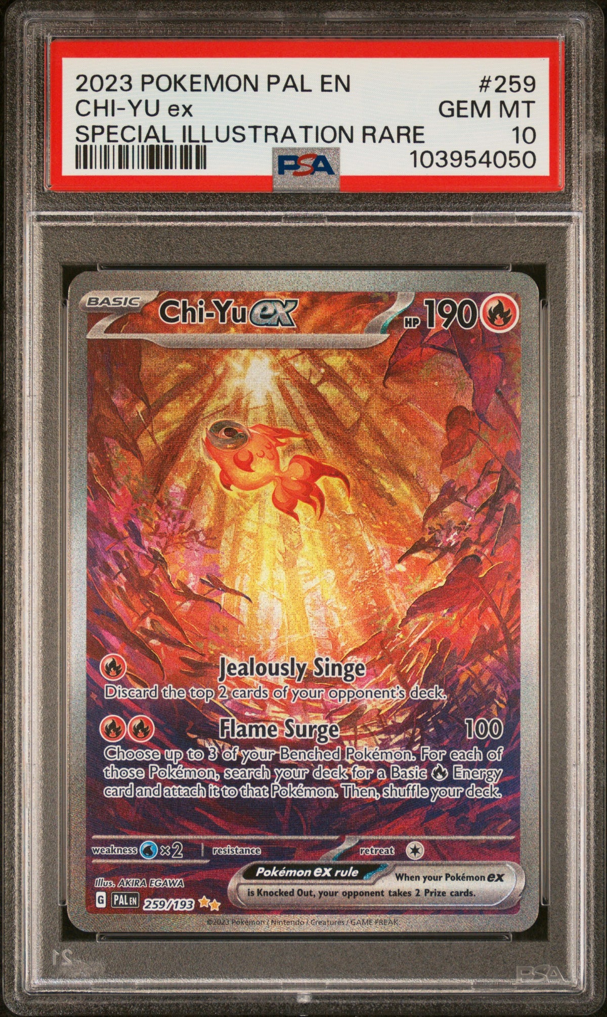 SV02 Paldea Evolved  259/193 PSA10 #103954050 Chi-Yu ex - Holofoil - Special Illustration Rare