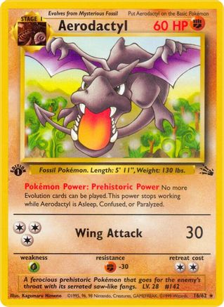 Fossil  016/62 Aerodactyl (16)  - Unlimited - Rare