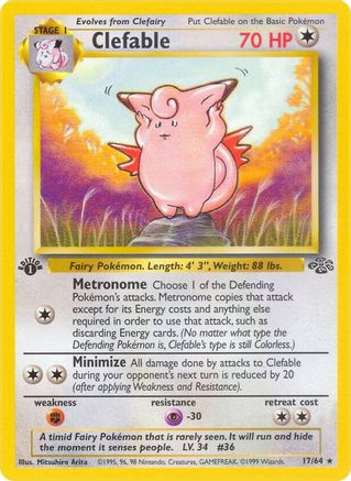 Jungle  017/64 Clefable (17)  - 1st Edition - Rare