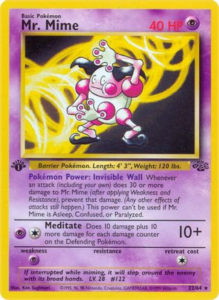 Jungle  022/64 Mr. Mime (22)  - 1st Edition - Rare