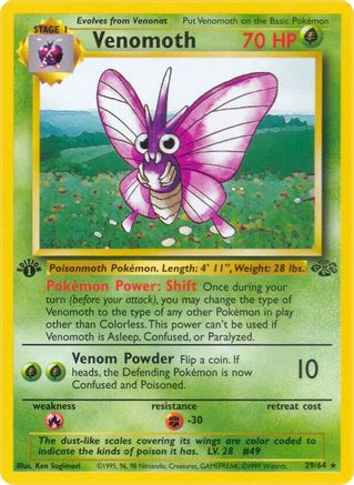 Jungle  029/64 Venomoth (29)  - Unlimited - Rare