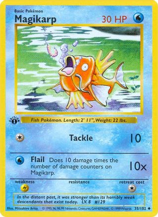 Base Set Shadowless  035/102 Magikarp  - Unlimited - Uncommon