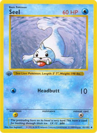 Base Set Shadowless  041/102 Seel  - 1st Edition - Uncommon