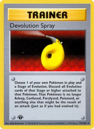 Base Set Shadowless  072/102 Devolution Spray  - 1st Edition - Rare