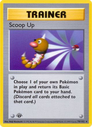 Base Set Shadowless  078/102 Scoop Up  - Unlimited - Rare
