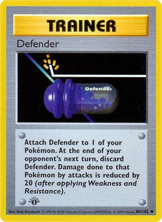 Base Set Shadowless  080/102 Defender  - 1st Edition - Uncommon