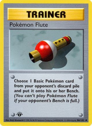 Base Set Shadowless  086 Pokemon Flute  - 1st Edition - Uncommon