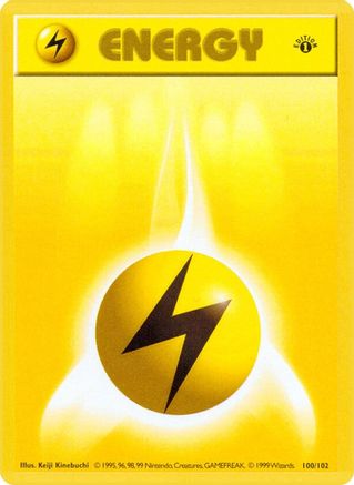 Base Set Shadowless  100/102 Lightning Energy  - 1st Edition - Common