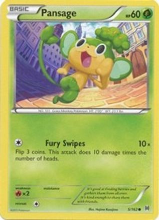 XY  BREAKthrough  005 Pansage  - Reverse Holofoil - Common