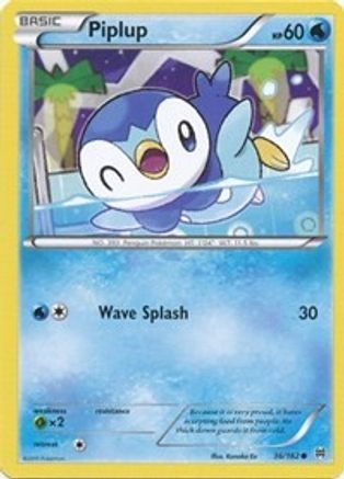 XY  BREAKthrough  036/162 Piplup  - Reverse Holofoil - Common