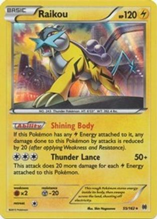 XY  BREAKthrough  055/162 Raikou  - Holofoil - Holo Rare