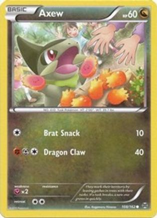 XY  BREAKthrough  108/162 Axew (108)  - Reverse Holofoil - Common