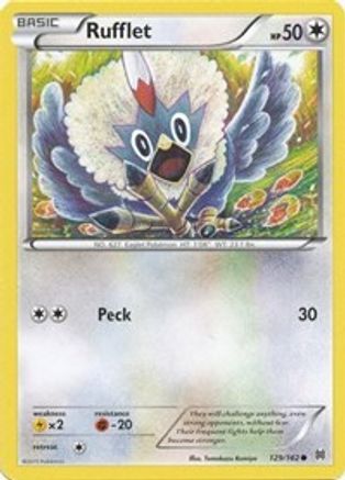 XY  BREAKthrough  129/162 Rufflet  - Reverse Holofoil - Common