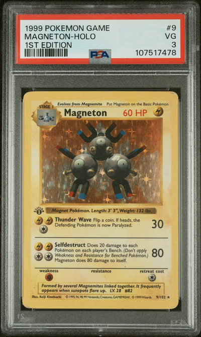 Base Set Shadowless  009/102 PSA3 #107517478 Magneton  - 1st Edition Holofoil - Holo Rare