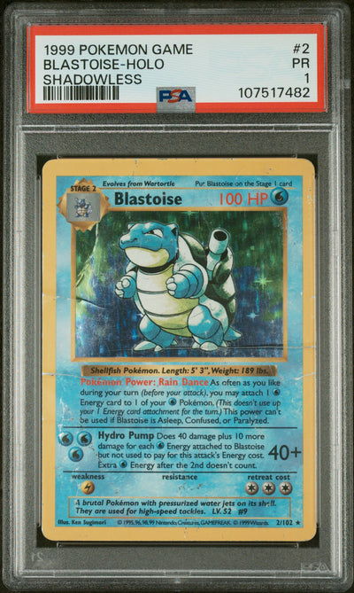 Base Set Shadowless  002 PSA1 #107517482 Blastoise  - Unlimited Holofoil - Holo Rare