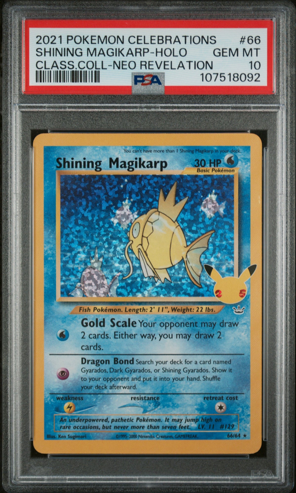 Celebrations Classic Collection  066/64 PSA10 #107518092 Shining Magikarp  - Holofoil - Classic Collection